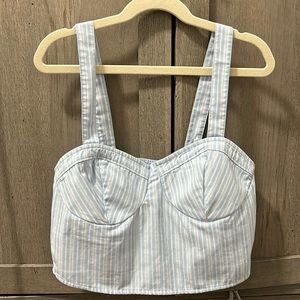 Blue and White Stripped Hollister Crop Top